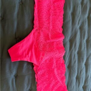 PINK Victoria's Secret Lace low sexy Panties in Bright Pink